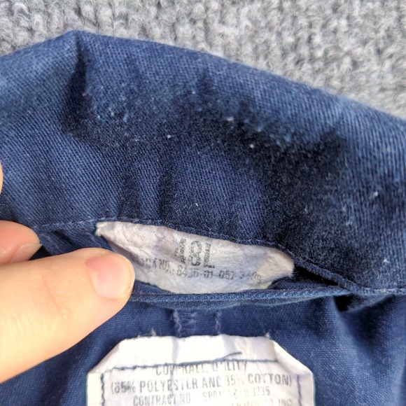 U.S. Navy Men's Utility Coveralls Blue Size 48L Actual 40x30 Embroidered Logo - Picture 16 of 16
